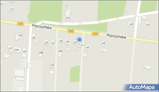 Żory, Pszczyńska, 142, mapa Żor