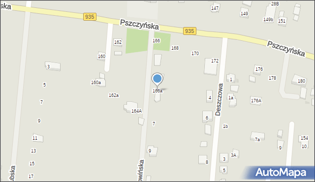 Żory, Pszczyńska, 166a, mapa Żor