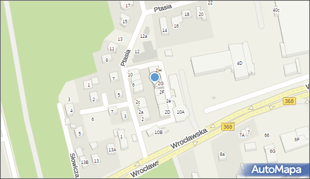 Długołęka, Ptasia, 3f, mapa Długołęka