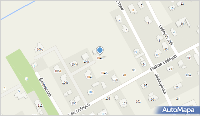 Jastrzębie, Ptaków Leśnych, 104B, mapa Jastrzębie