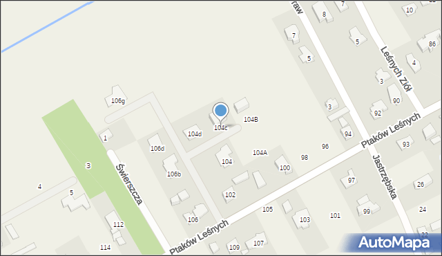 Jastrzębie, Ptaków Leśnych, 104c, mapa Jastrzębie