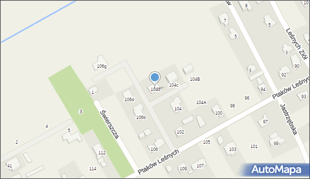 Jastrzębie, Ptaków Leśnych, 104d, mapa Jastrzębie