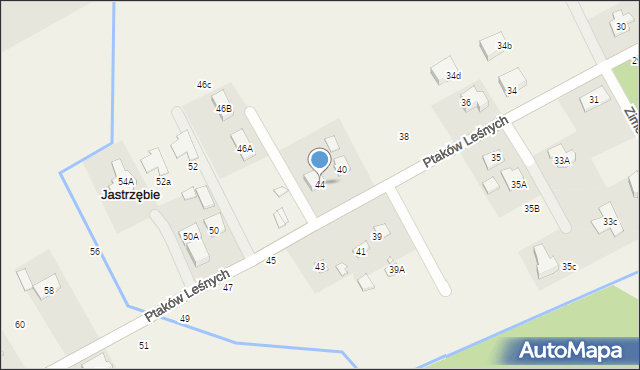 Jastrzębie, Ptaków Leśnych, 44, mapa Jastrzębie