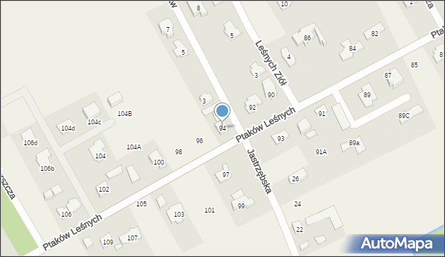Jastrzębie, Ptaków Leśnych, 94, mapa Jastrzębie