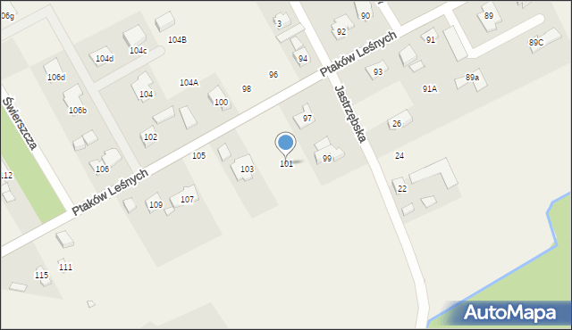 Jastrzębie, Ptaków Leśnych, 101, mapa Jastrzębie