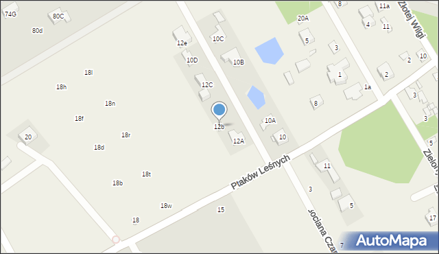 Jastrzębie, Ptaków Leśnych, 12b, mapa Jastrzębie
