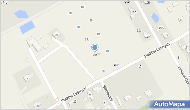 Jastrzębie, Ptaków Leśnych, 18b, mapa Jastrzębie