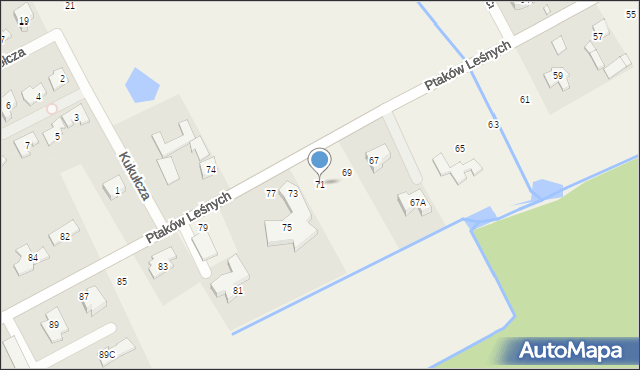 Jastrzębie, Ptaków Leśnych, 71, mapa Jastrzębie