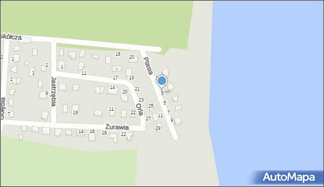 Koronowo, Ptasia, 3, mapa Koronowo