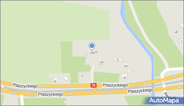 Kraków, Ptaszyckiego Tadeusza, 21b, mapa Krakowa