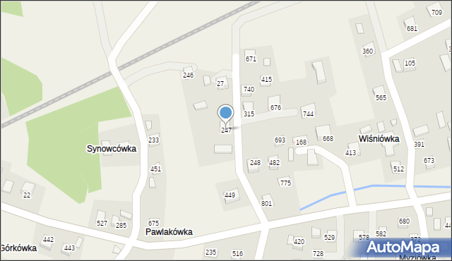 Ptaszkowa, Ptaszkowa, 247, mapa Ptaszkowa