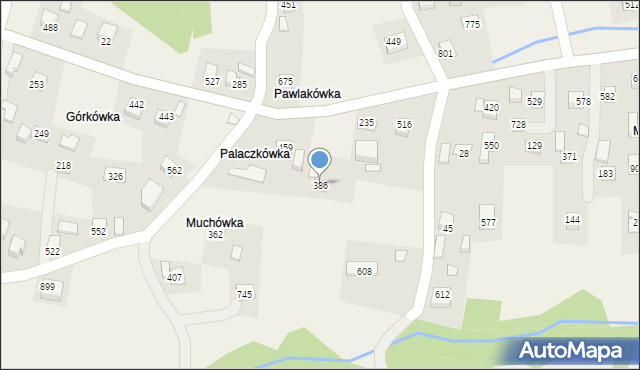 Ptaszkowa, Ptaszkowa, 386, mapa Ptaszkowa