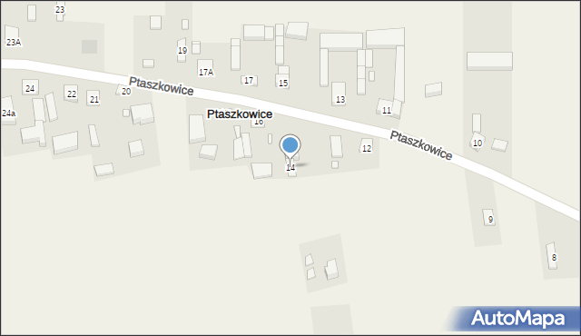 Ptaszkowice, Ptaszkowice, 14, mapa Ptaszkowice