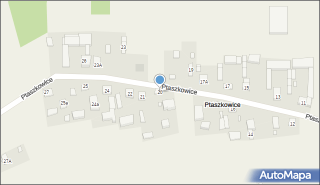 Ptaszkowice, Ptaszkowice, 20, mapa Ptaszkowice