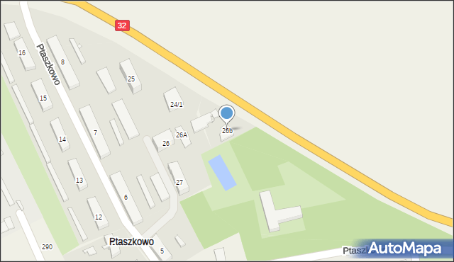 Ptaszkowo, Ptaszkowo, 28a, mapa Ptaszkowo