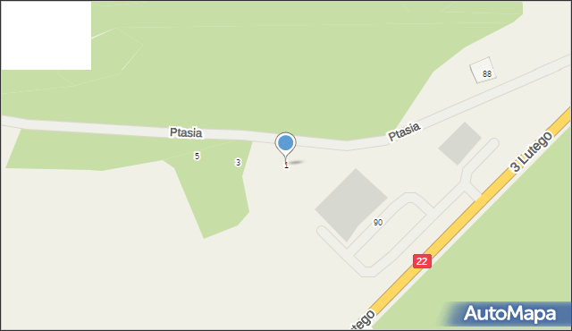 Słońsk, Ptasia, 1, mapa Słońsk