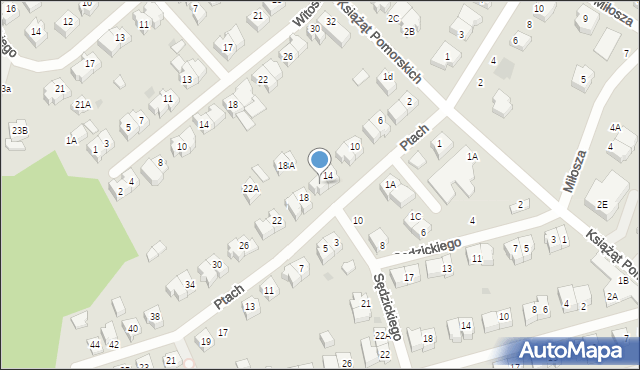 Żukowo, Ptach Jadwigi i Zofii, 16, mapa Żukowo