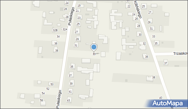 Adamów, Pułaskiego Kazimierza, gen., 33, mapa Adamów