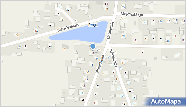Adamów, Pułaskiego Kazimierza, gen., 4, mapa Adamów