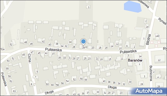 Baranów, Puławska, 24, mapa Baranów