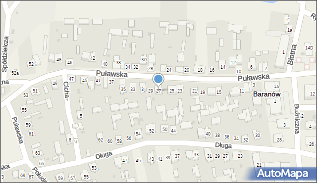 Baranów, Puławska, 27, mapa Baranów