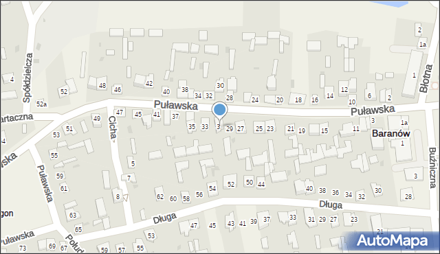 Baranów, Puławska, 31, mapa Baranów