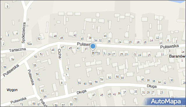 Baranów, Puławska, 35, mapa Baranów