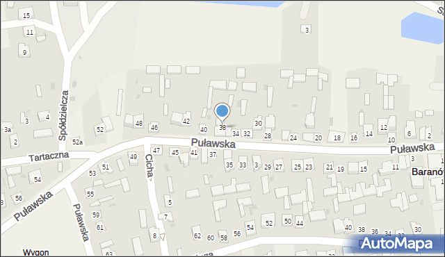 Baranów, Puławska, 38, mapa Baranów