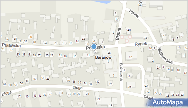 Baranów, Puławska, 7, mapa Baranów