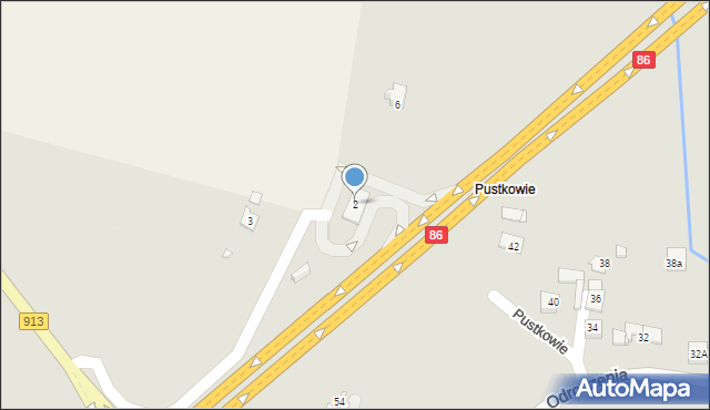 Będzin, Pustkowie, 2, mapa Będzin