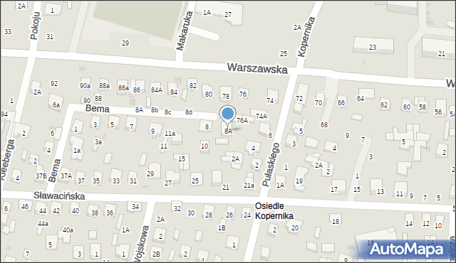 Biała Podlaska, Pułaskiego Kazimierza, gen., 8A, mapa Białej Podlaskiej