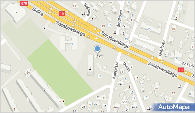 Białystok, Pułkowa, 11a, mapa Białegostoku