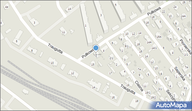 Białystok, Pułkowa, 2, mapa Białegostoku