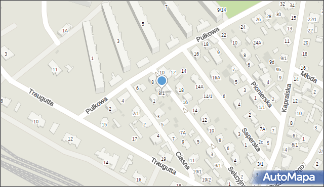 Białystok, Pułkowa, 8/1, mapa Białegostoku
