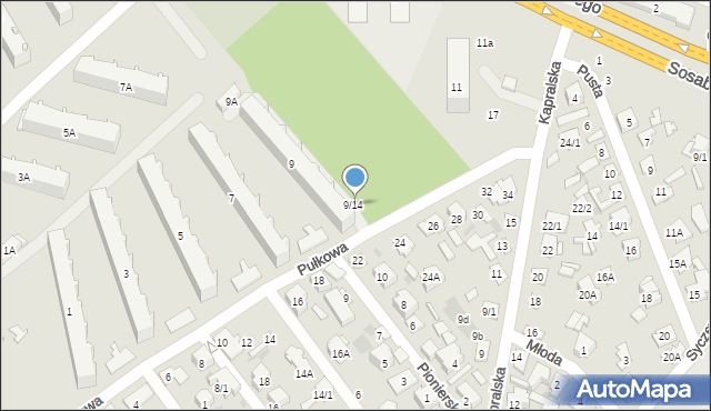 Białystok, Pułkowa, 9/14, mapa Białegostoku