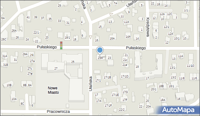 Białystok, Pułaskiego Kazimierza, gen., 23A, mapa Białegostoku