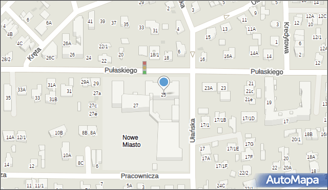 Białystok, Pułaskiego Kazimierza, gen., 25, mapa Białegostoku