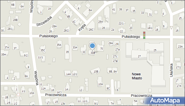 Białystok, Pułaskiego Kazimierza, gen., 31B, mapa Białegostoku