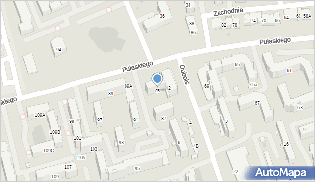 Białystok, Pułaskiego Kazimierza, gen., 85, mapa Białegostoku