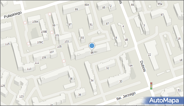 Białystok, Pułaskiego Kazimierza, gen., 95, mapa Białegostoku