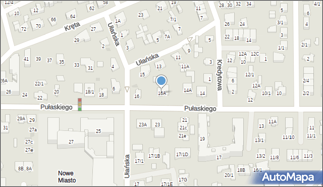 Białystok, Pułaskiego Kazimierza, gen., 16A, mapa Białegostoku