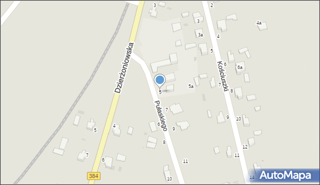 Bielawa, Pułaskiego Kazimierza, gen., 5, mapa Bielawa