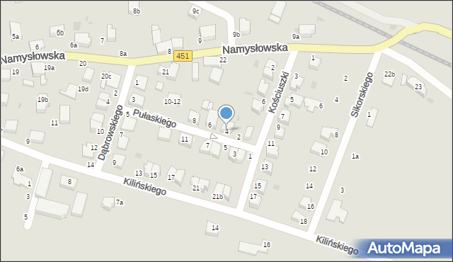 Bierutów, Pułaskiego Kazimierza, gen., 4, mapa Bierutów