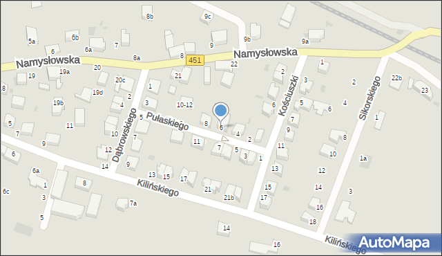 Bierutów, Pułaskiego Kazimierza, gen., 6, mapa Bierutów