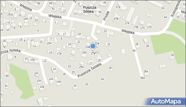 Biłgoraj, Puszcza Solska, 27a, mapa Biłgoraj