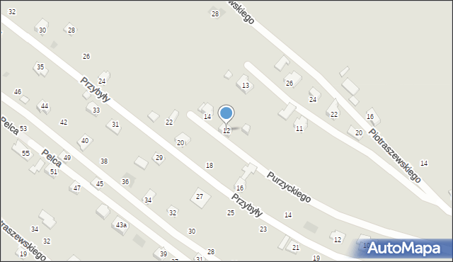 Boguchwała, Purzyckiego Władysława, ks., 12, mapa Boguchwała