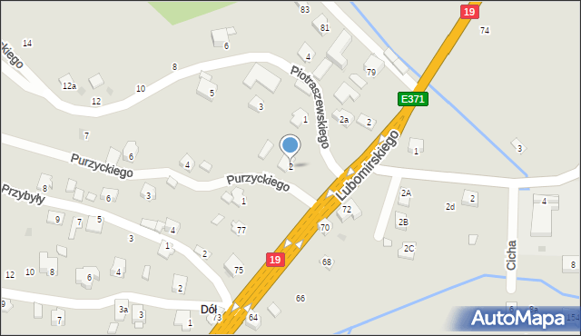Boguchwała, Purzyckiego Władysława, ks., 2, mapa Boguchwała