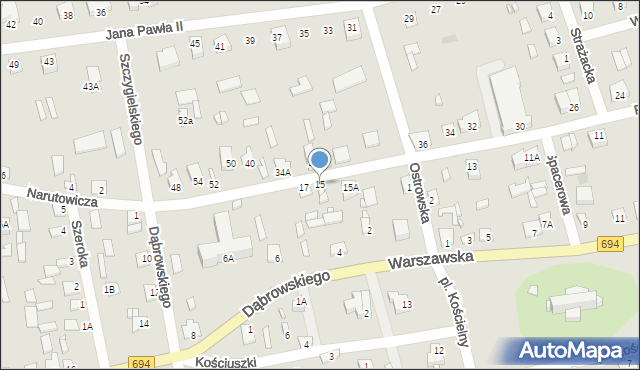 Brok, Pułtuska, 15, mapa Brok