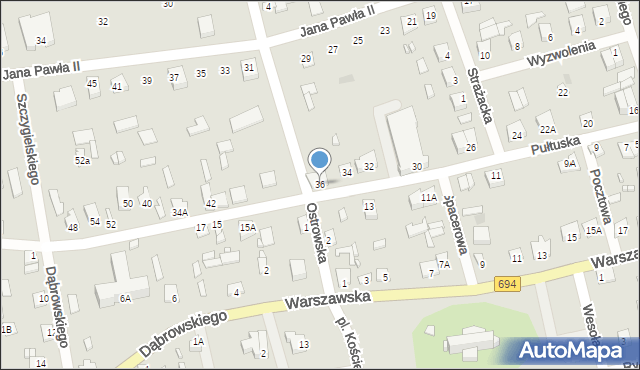 Brok, Pułtuska, 36, mapa Brok