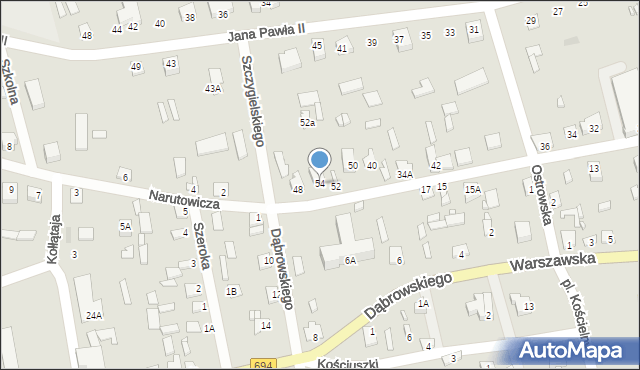 Brok, Pułtuska, 54, mapa Brok